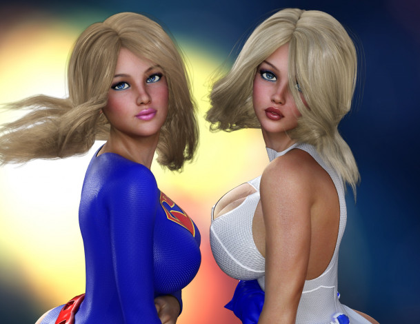 Обои картинки фото 3д графика, люди , people, девушки, взгляд, фон