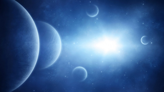 Обои картинки фото космос, арт, звезды, вселенная, планеты, галактика