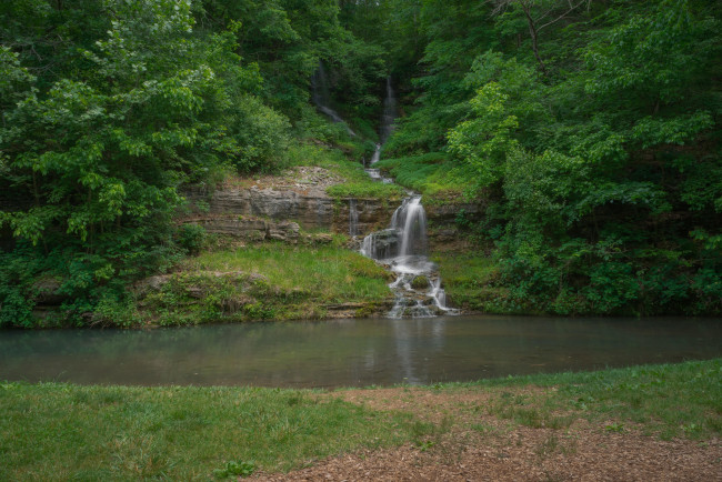 Обои картинки фото природа, водопады, лес, водопад, ручей, речка, река