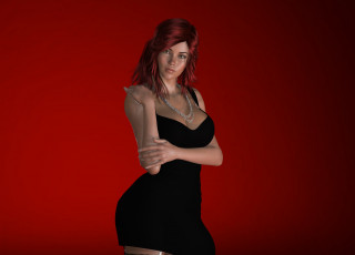 Картинка 3д+графика люди+ people девушка взгляд фон