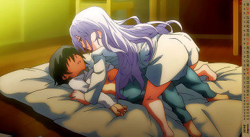 Картинка календари аниме девушка парень ласка