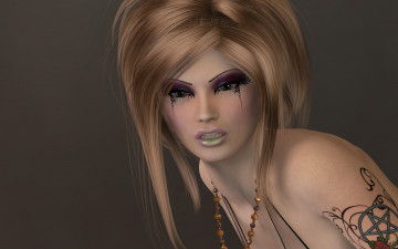 Картинка 3д+графика портрет+ portraits фон взгляд девушка
