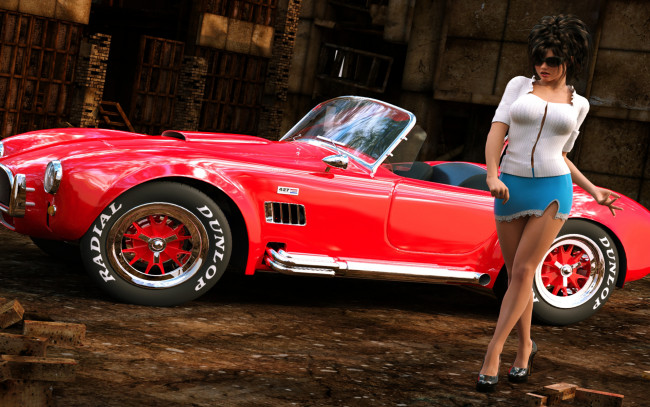 Обои картинки фото 3д графика, люди-авто, мото , people- car ,  moto, фон, взгляд, девушка