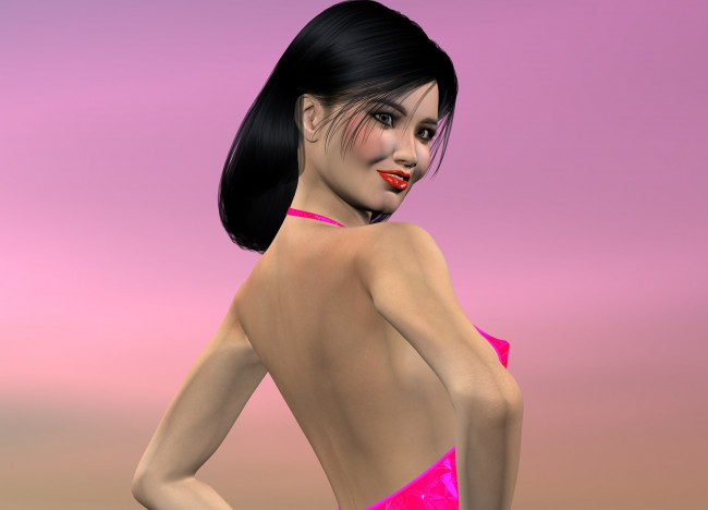 Обои картинки фото 3д графика, люди , people, фон, взгляд, девушка