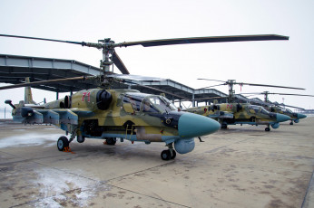 Картинка ка-+52 авиация вертолёты вертушки аэродром ка- 52 боевые