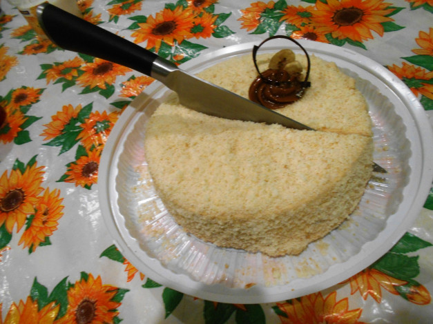 Обои картинки фото еда, торты, нож, торт