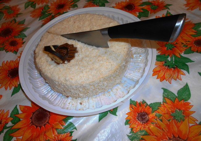 Обои картинки фото еда, торты, нож, торт