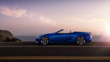 обоя 2021 lexus lc 500 convertible, автомобили, lexus, 2021, lc, 500, convertible, синий, кабриолет, профиль