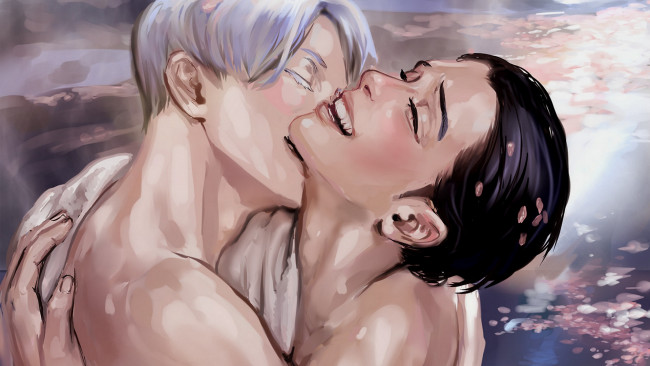 Обои картинки фото аниме, yuri on ice, юрий, на, льду