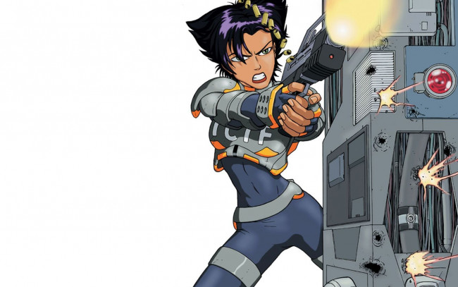 Обои картинки фото видео игры, oni, они, девушка, оружие