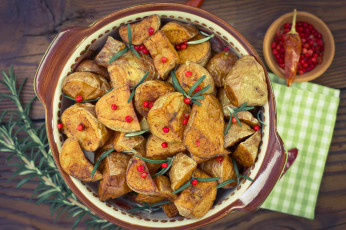 Картинка еда картофель розмарин запеченный перец