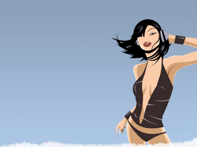 Обои картинки фото девушка, векторная, графика