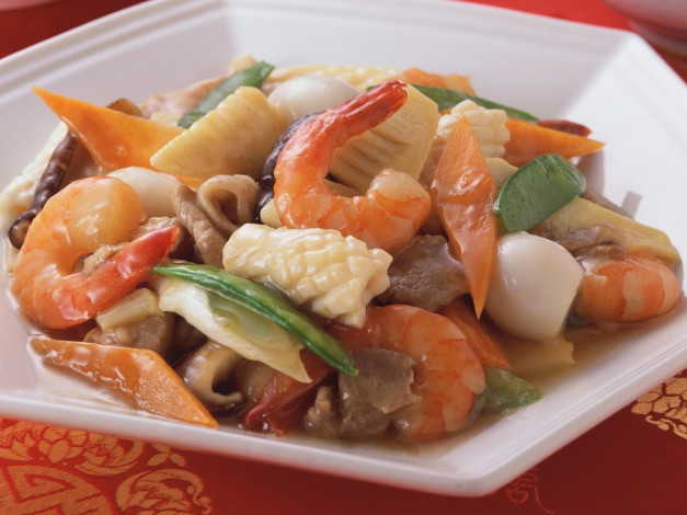 Обои картинки фото еда, рыбные, блюда, морепродуктами