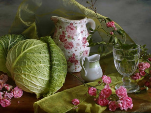 Картинка еда натюрморт капуста бокал