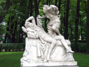 Картинка скульптуры летнего сада города санкт петербург петергоф россия