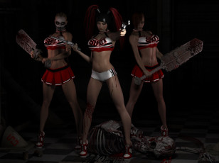 Картинка 3д графика amazon амазонки мечи девушки