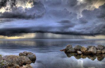 Картинка природа стихия вода камни туча