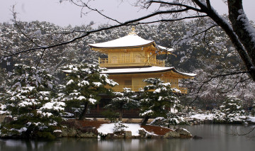 Картинка temple of the golden pavilion города буддистские другие храмы обитель бога