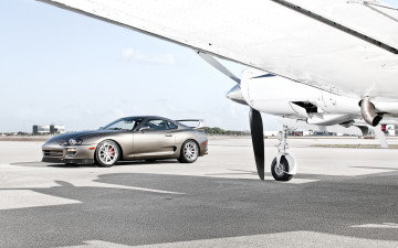 Картинка автомобили toyota тойота серебристая супра