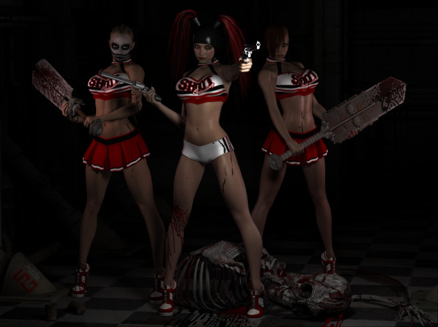 Обои картинки фото 3д, графика, amazon, амазонки, мечи, девушки