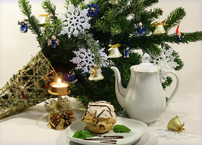 Обои картинки фото christmas, light, праздничные, угощения, рождество