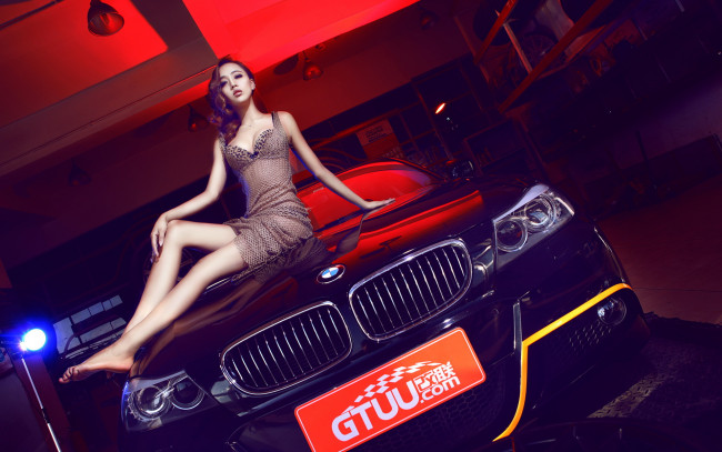 Обои картинки фото автомобили, авто, девушками, азиатка, девушка, bmw
