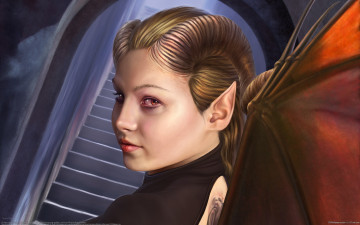 Картинка tiziano+baracchi фэнтези демоны tiziano baracchi девушка демоница рога крылья лицо взгляд