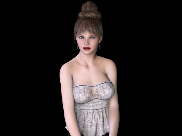 Обои картинки фото 3д графика, люди , people, фон, взгляд, девушка