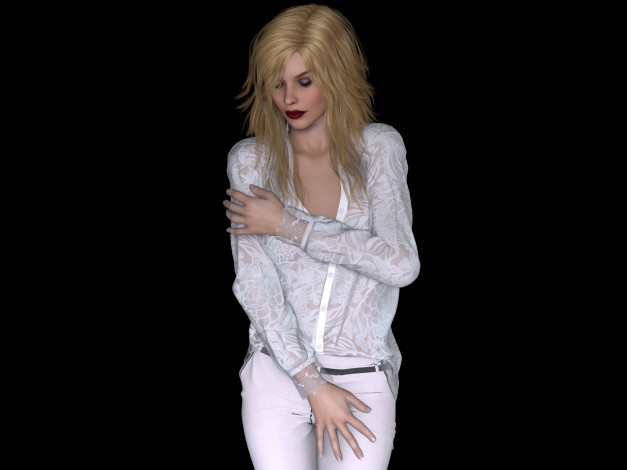 Обои картинки фото 3д графика, люди , people, взгляд, девушка, фон