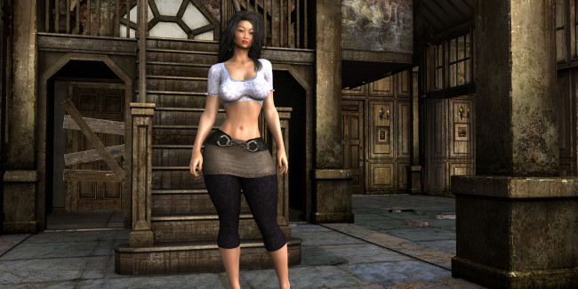 Обои картинки фото 3д графика, люди , people, девушка, фон, взгляд