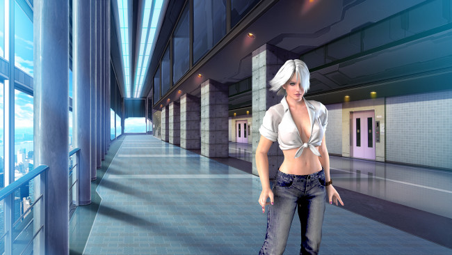 Обои картинки фото 3д графика, аниме , anime, фон, девушка, взгляд