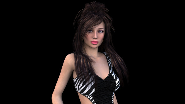 Обои картинки фото 3д графика, люди , people, девушка, взгляд, фон