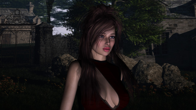 Обои картинки фото 3д графика, люди , people, фон, взгляд, девушка