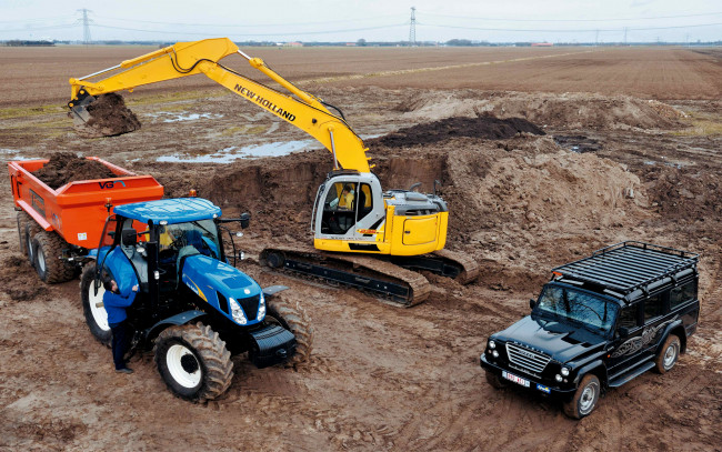 Обои картинки фото техника, экскаваторы, iveco, traktor, excovator