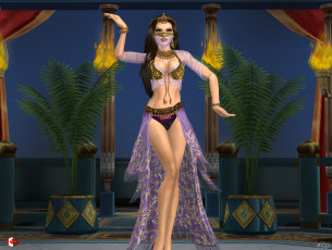 обоя 3д графика, люди , people, интерьер, люди, танец, фон, взгляд, девушка