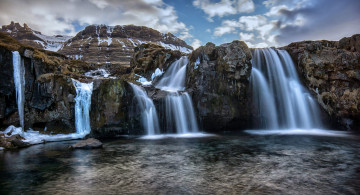 Картинка природа водопады водопад река лес