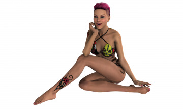 Картинка 3д+графика люди+ people взгляд девушка фон