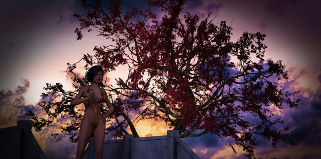 Обои картинки фото 3д графика, люди , people, девушка, взгляд, фон