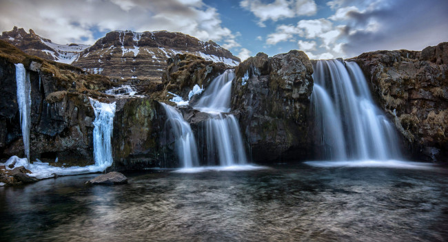 Обои картинки фото природа, водопады, водопад, река, лес