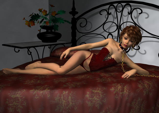 Обои картинки фото 3д графика, люди , people, девушка, взгляд, фон