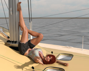 Картинка 3д+графика люди+ people девушка взгляд фон