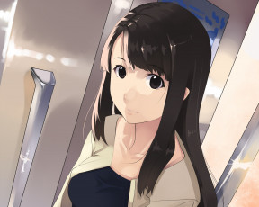 Картинка аниме unknown +другое девушка взгляд фон