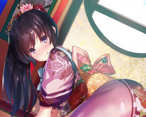 Картинка аниме unknown +другое фон взгляд девушка