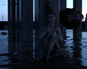 Картинка 3д+графика фантазия+ fantasy девушка взгляд фон демон