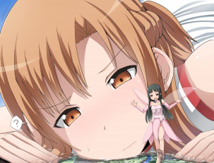 Картинка аниме sword+art+online девушка взгляд фон