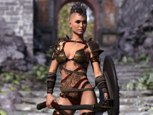 Картинка 3д+графика амазонки+ amazon девушка взгляд фон