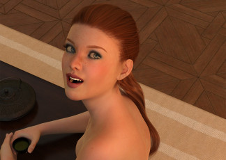 Картинка 3д+графика портрет+ portraits взгляд фон девушка