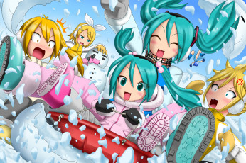 Картинка аниме vocaloid фон взгляд девушки