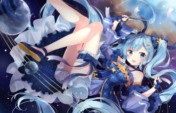 Картинка аниме vocaloid фон взгляд девушка