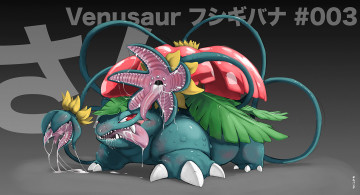 Картинка аниме pokemon покемон монстр venusaur цветок